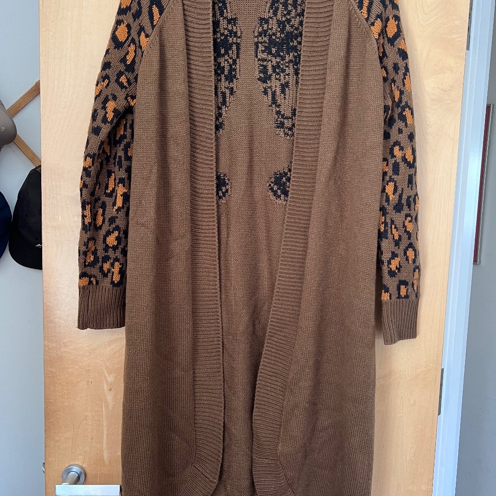 SHOW ME YOUR MUMU cheetah full length sweater